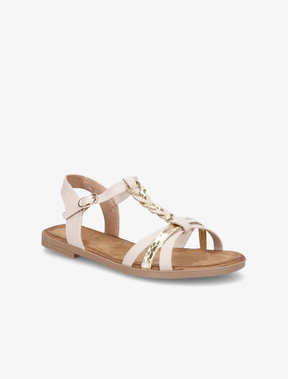 Nu-pieds tressés et irisés - Beige - 3