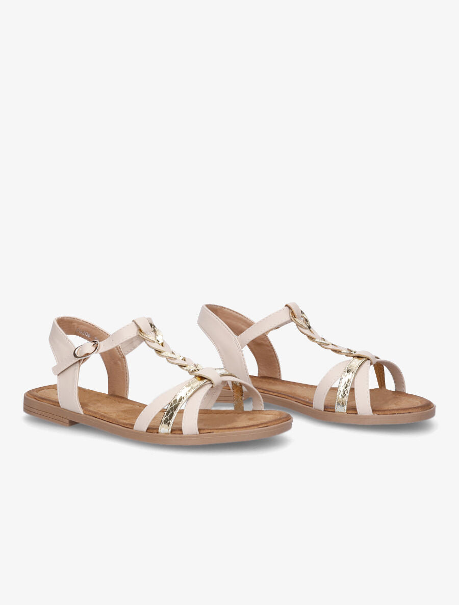 Nu-pieds tressés et irisés - Beige - 5