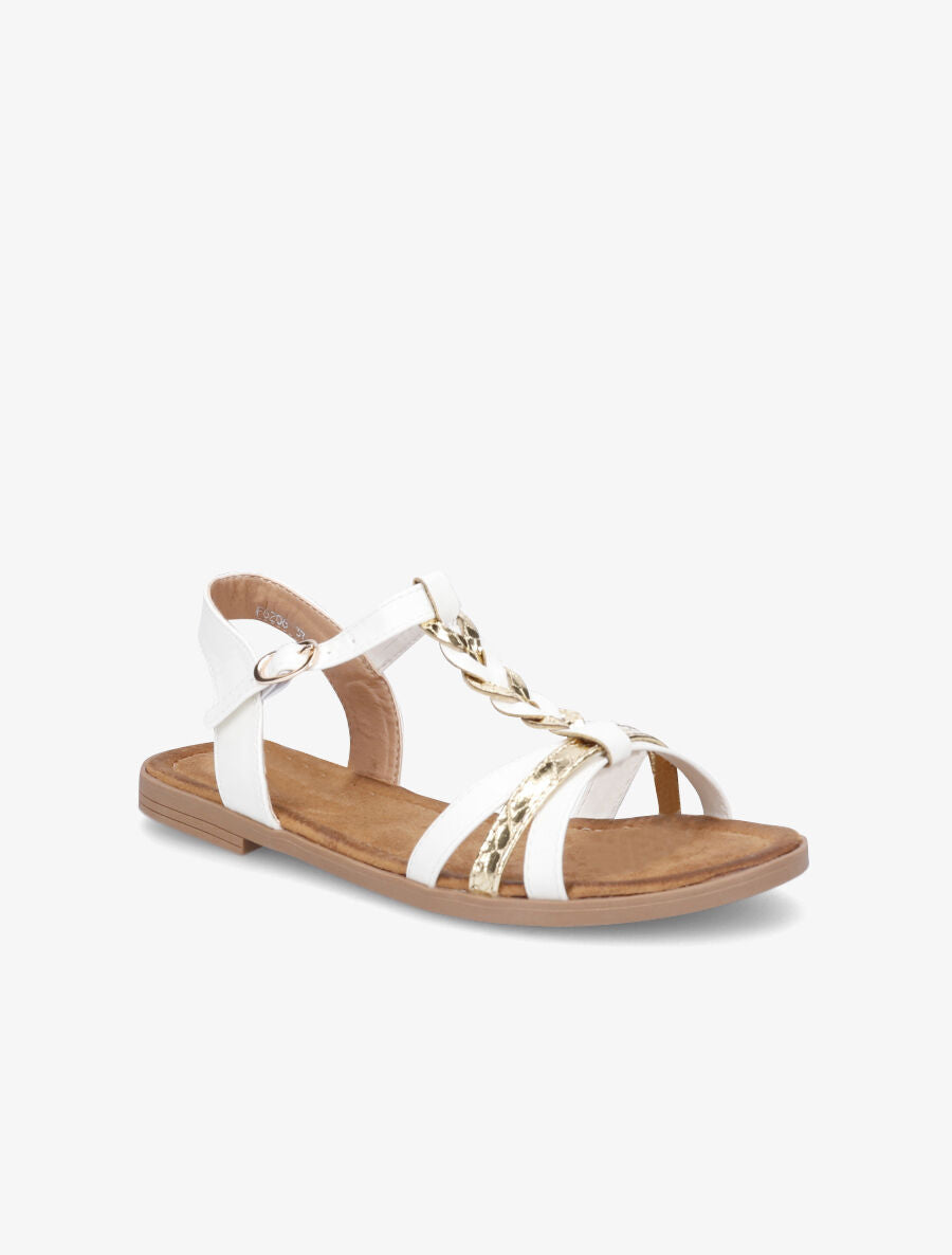 Nu-pieds tressés et irisés - Blanc - 2