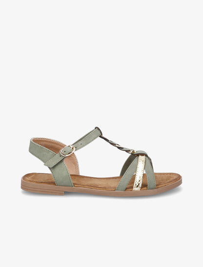 Nu-pieds tressés et irisés - Vert - 1