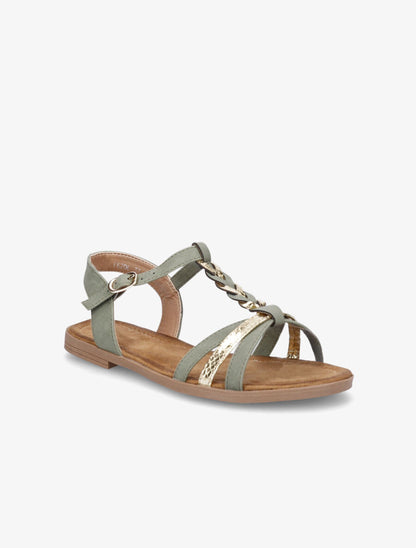 Nu-pieds tressés et irisés - Vert - 2