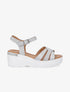 Sandales compensées irisées à brides croisées - Gris clair - 5