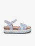 Sandales compensées tressées à paillettes - Bleu clair - 5