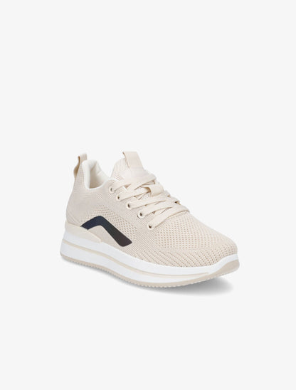Running en toile bande holographique - Beige - 2