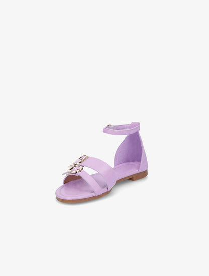 Nu-pieds en simili double boucles - Lilas - 3