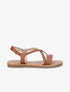 Nu-pieds en simili à bride tressée - Camel - 1