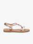 Nu-pieds en simili à bride tressée - Rose gold - 1