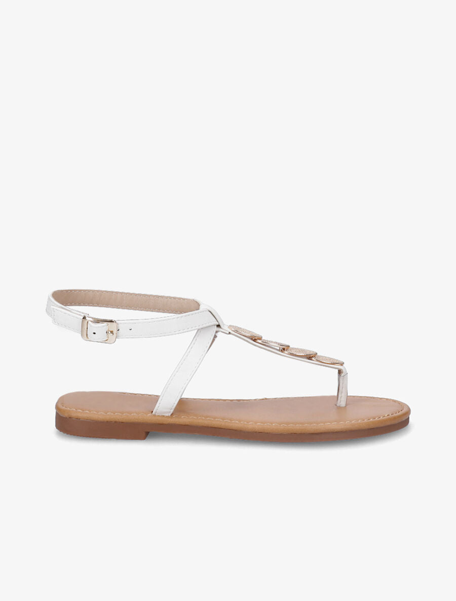 Nu-pieds à bride bijoux - Blanc - 1