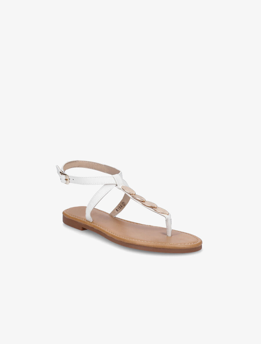 Nu-pieds à bride bijoux - Blanc - 2