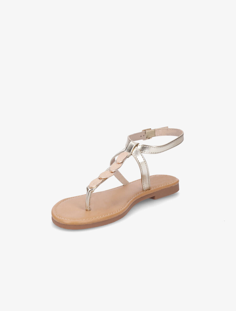 Nu-pieds à bride bijoux - Or - 3
