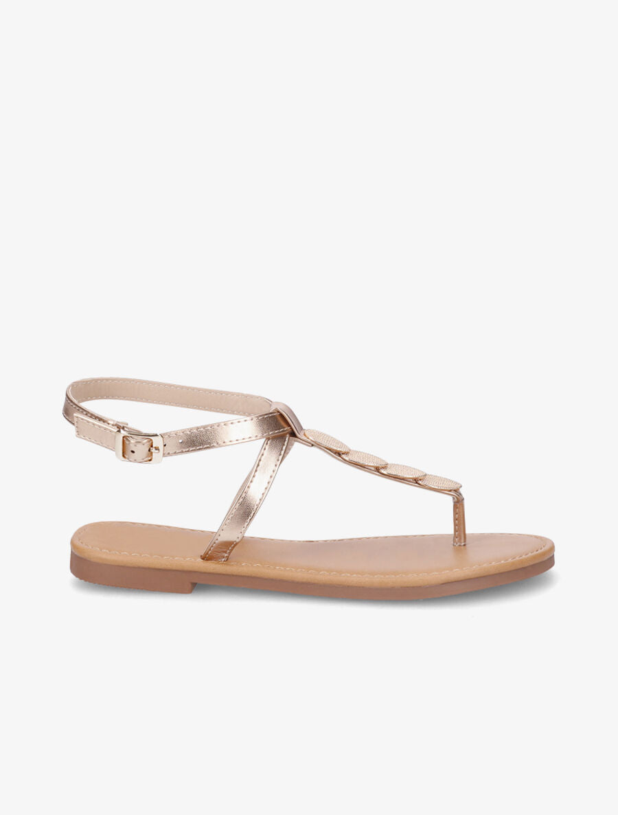 Nu-pieds à bride bijoux - Rose gold - 1