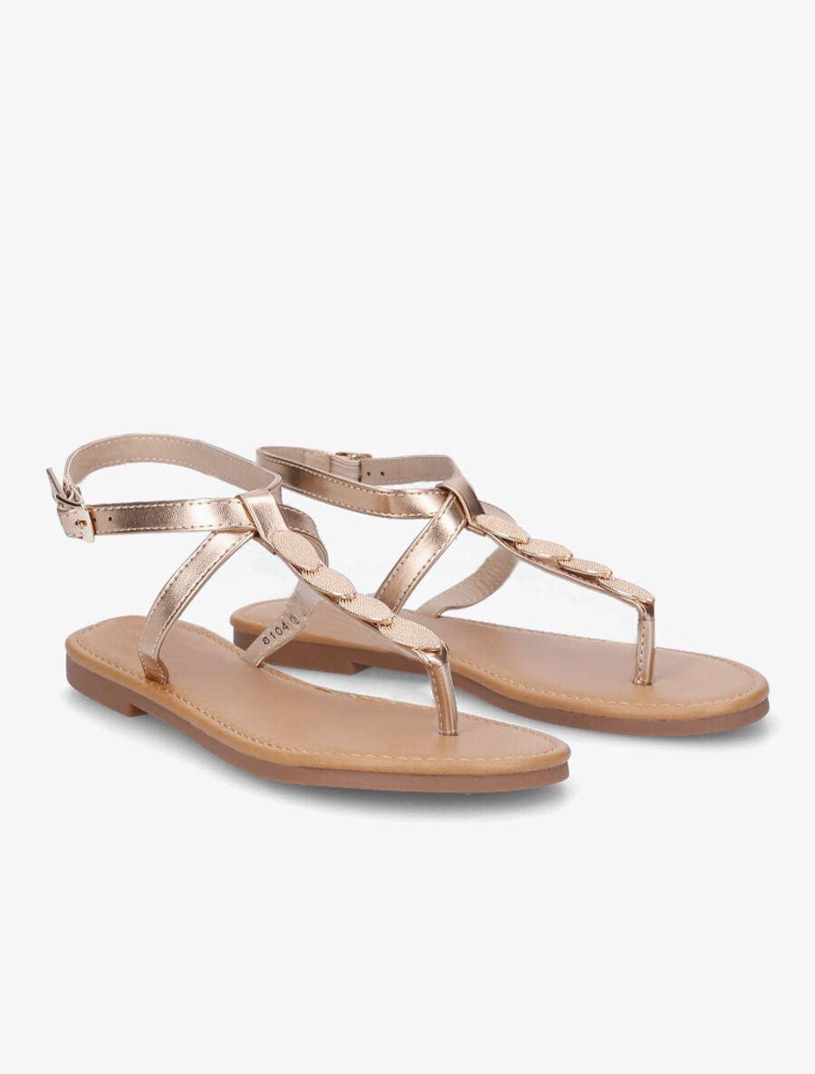Nu-pieds à bride bijoux - Rose gold - 4