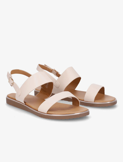 Nu-pieds classiques en simili - Beige - 4
