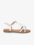 Nu-pieds en simili et franges en suédine - Blanc - 5
