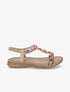Nu-pieds fleurs en strass - Beige - 1