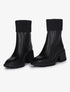 Bottines à bouts carrés et rabats en tissu cotelé - Noir - 5