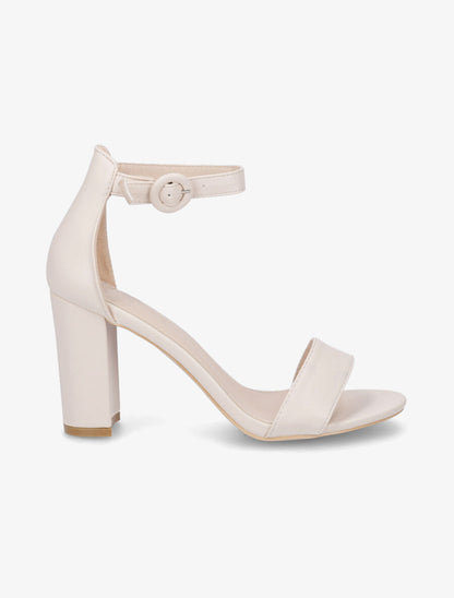 Sandales à talon haut et bride - Beige - 5