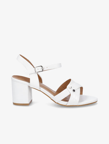 Sandales en simili à brides entrecroisées - Blanc - 5