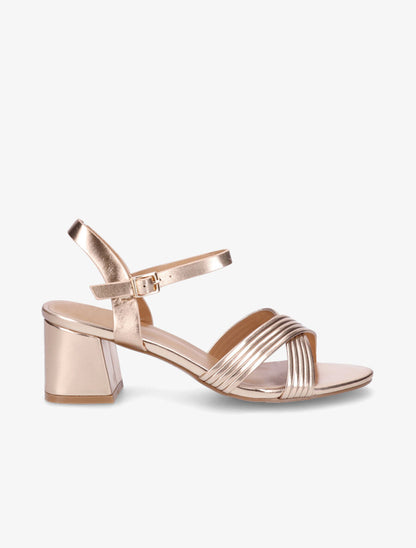 Sandales mi-hautes croisées - Rose gold - 1