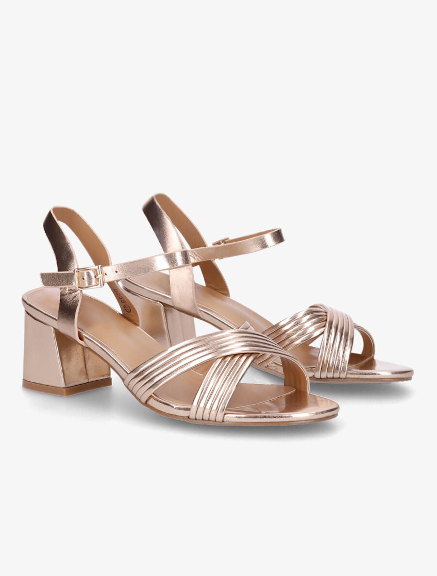 Sandales mi-hautes croisées - Rose gold - 4
