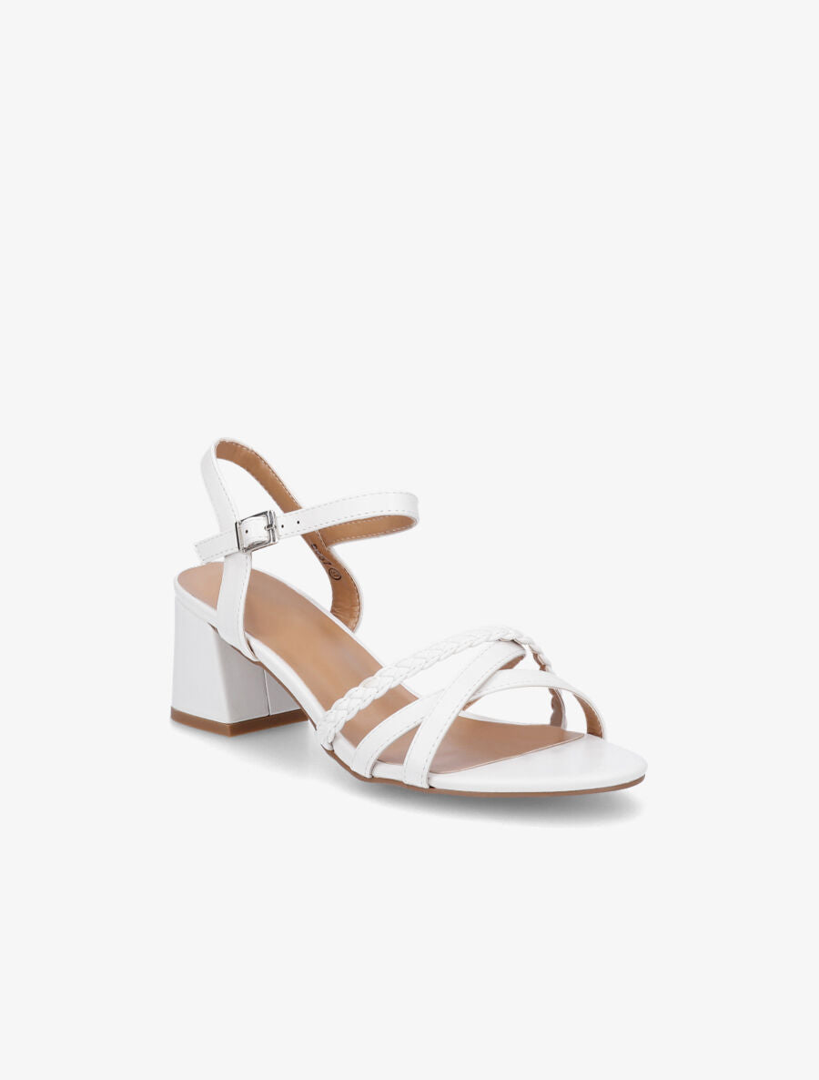 Sandales classiques en simili à brides croisées - Blanc - 2