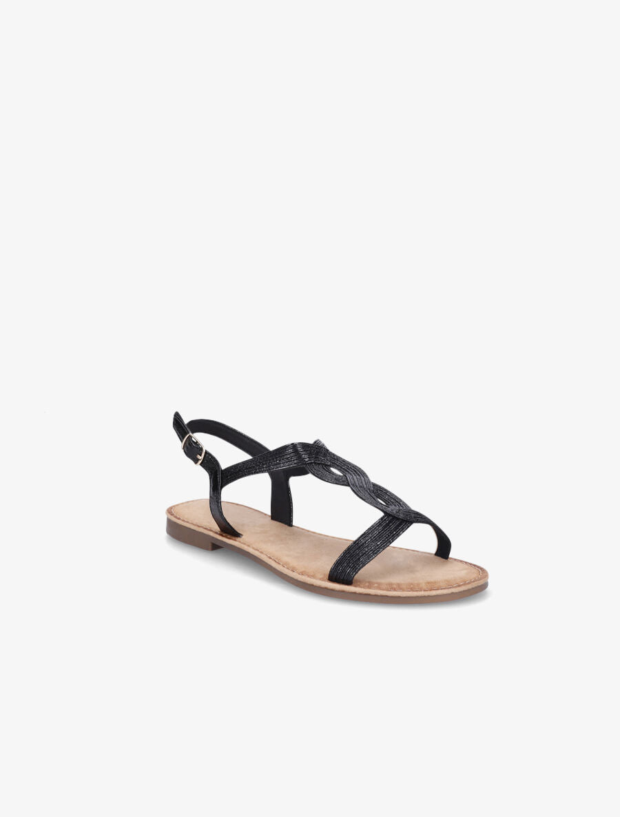 Nu-pieds torsadés - Noir - 2