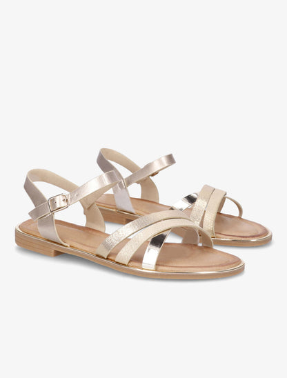 Nu-pieds à brides fantaisies - Or - 4