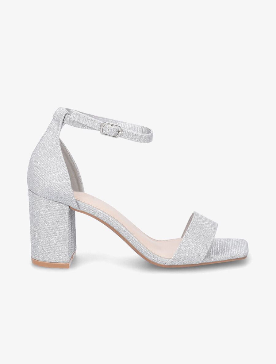 Sandales en simili à paillettes - Argent - 1