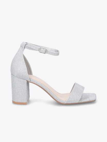 Sandales en simili à paillettes - Argent - 1