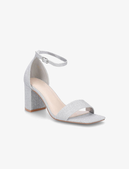Sandales en simili à paillettes - Argent - 2