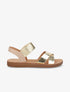 Nu-pieds en simili à brides élastiquées - Or - 1