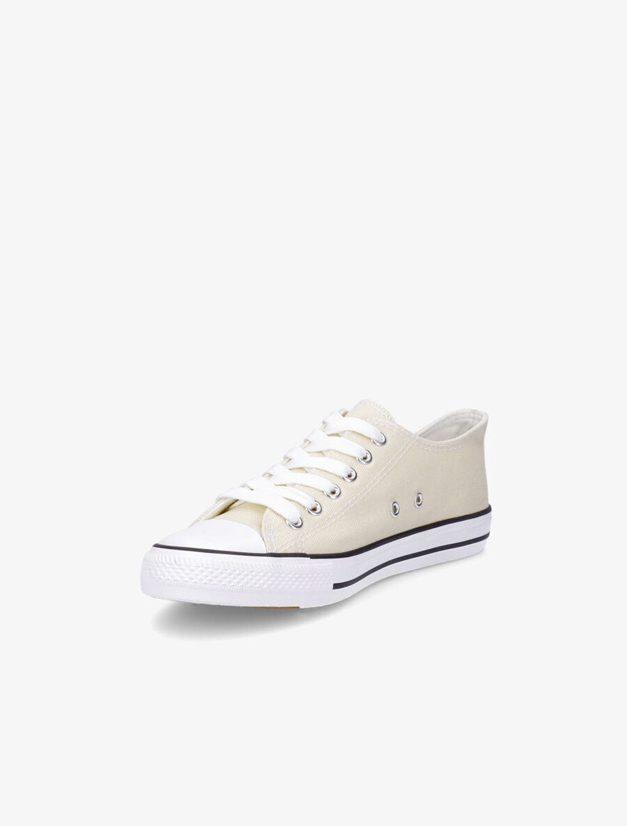 Tennis basses à semelle en gomme - Beige - 3