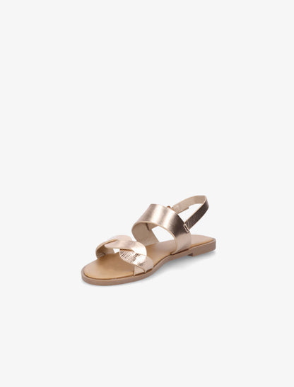 Nu-pieds à brides entrelacées unies et irisées - Rose gold - 3