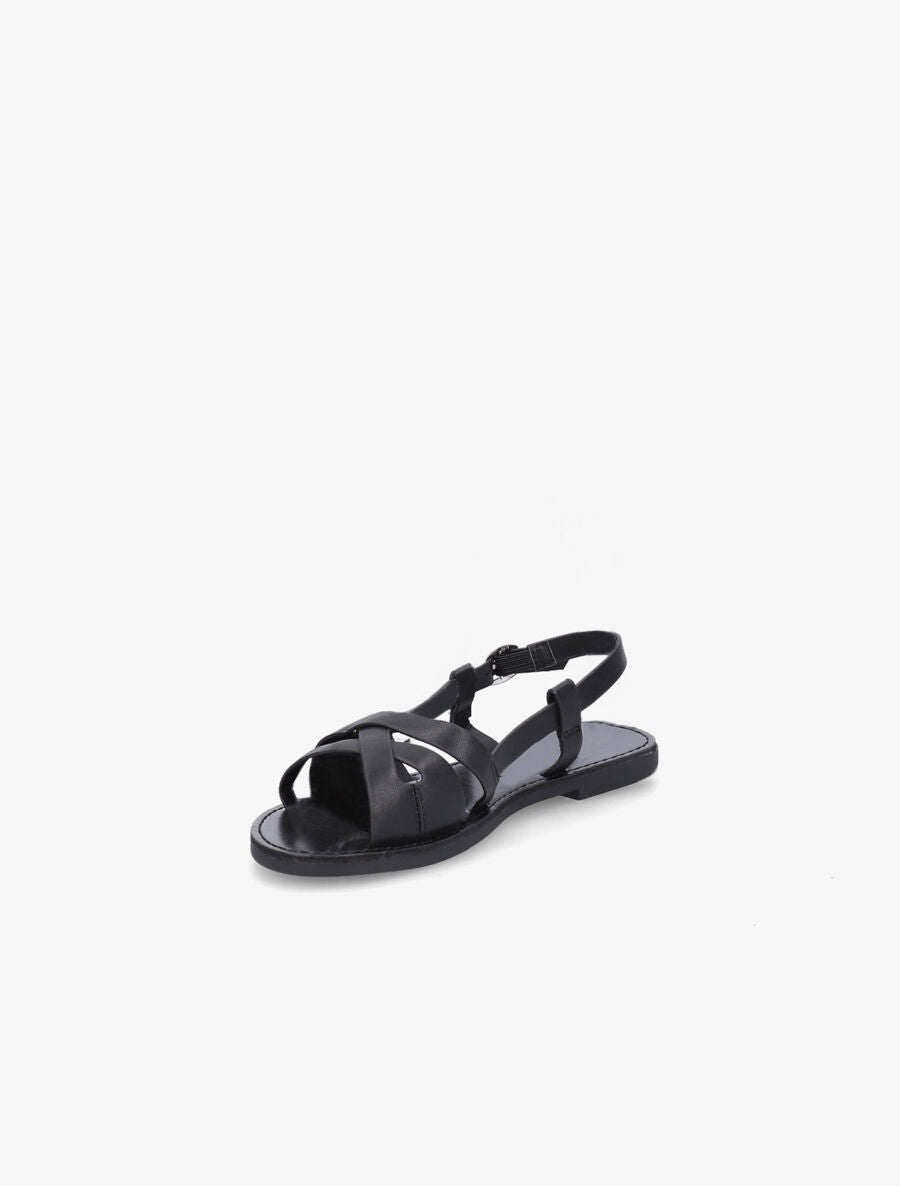 Nu-pieds en simili brides croisées - Noir - 3