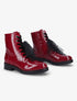 Bottines vernies à détail noeud en tulle - Rouge - 1