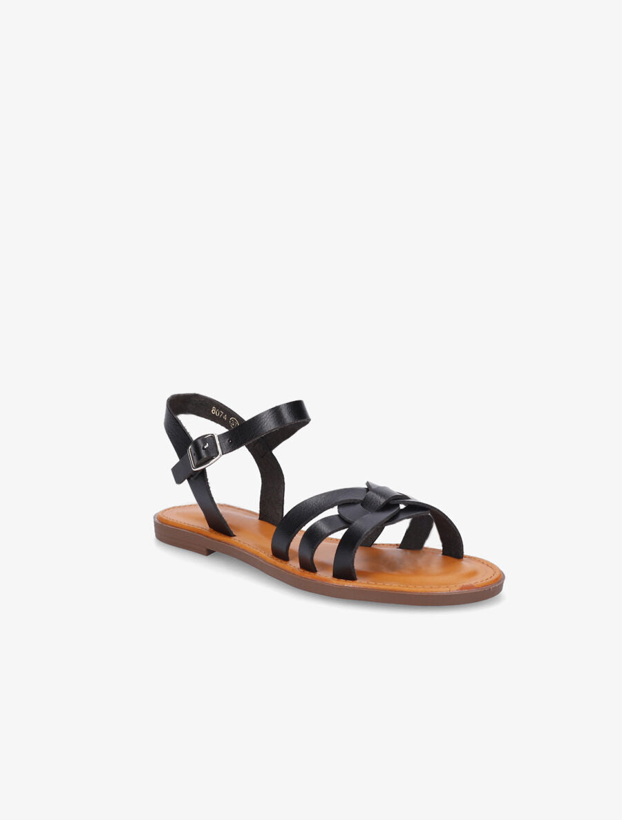 Nu-pieds plats classiques en simili - Noir - 2