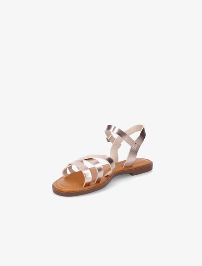 Nu-pieds entrelacés en simili - Rose gold - 3