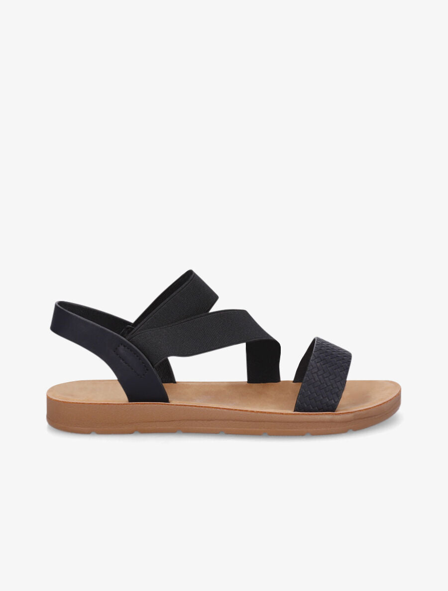 Nu-pieds élastiqués - Noir - 5