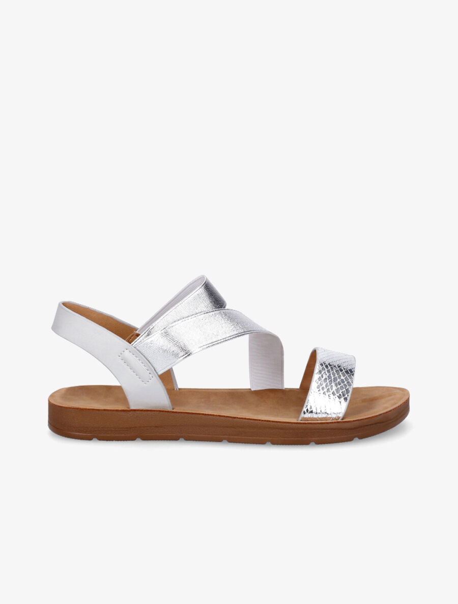 Nu-pieds élastiqués - Argent - 1