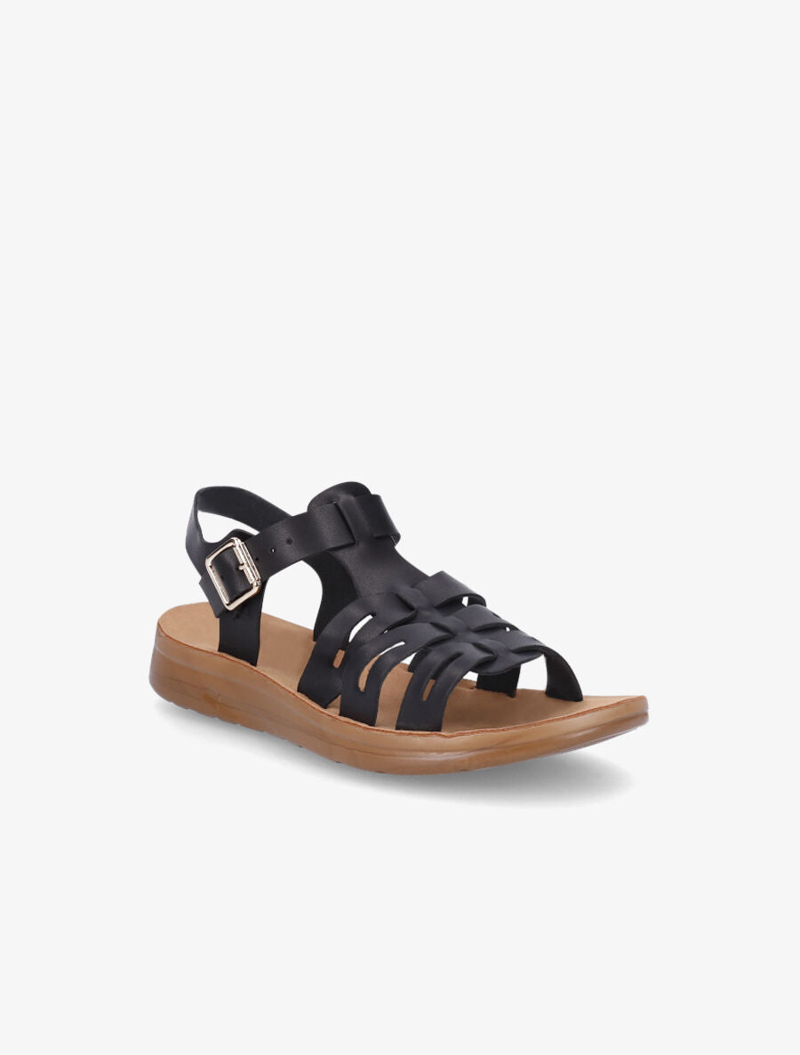 Nu-pieds style spartiates - Noir - 2