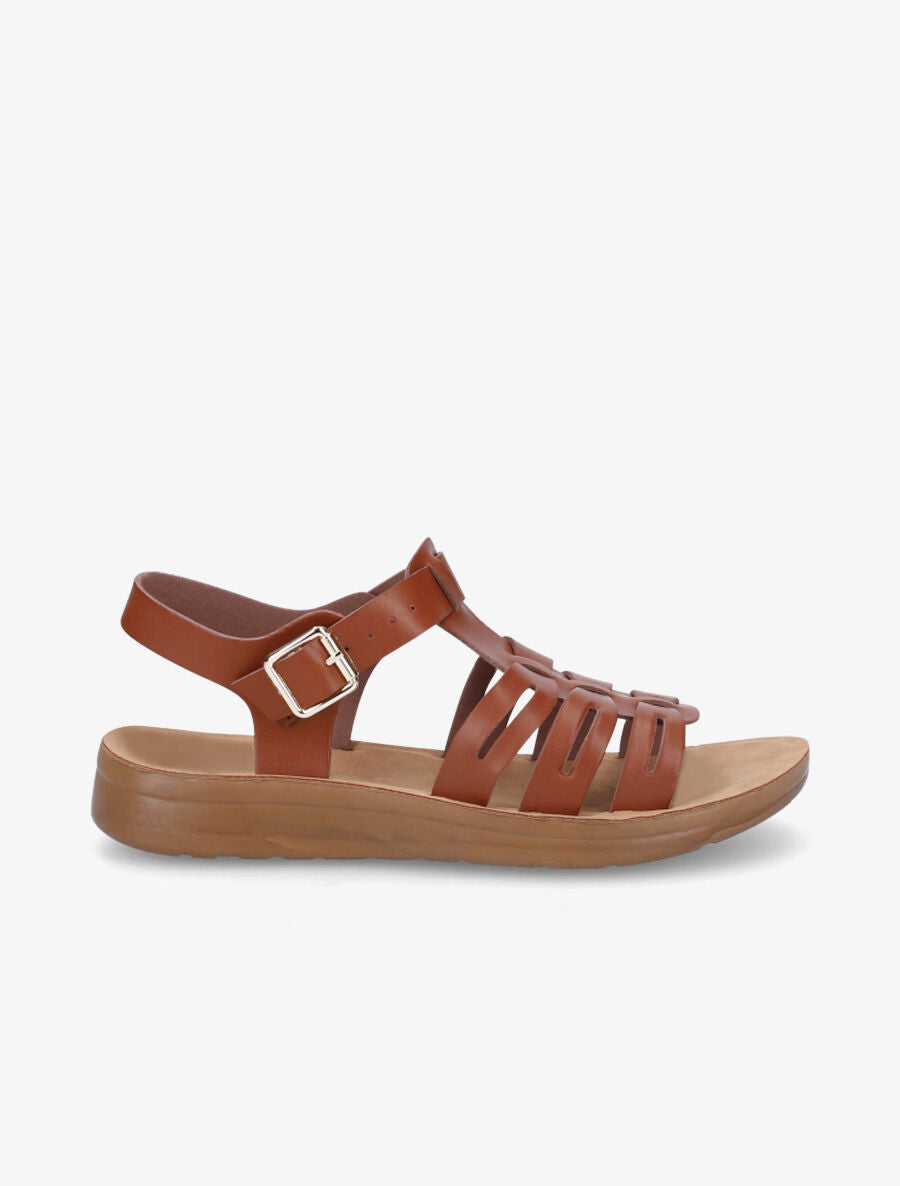 Nu-pieds style spartiates - Camel - 5