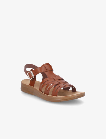 Nu-pieds style spartiates - Camel - 2