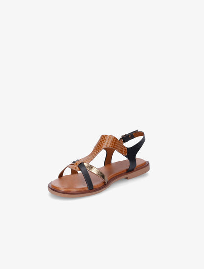 Nu-pieds en simili effet python - Noir - 3