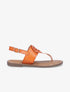 Nu pieds en simili à empiècement rond - Orange - 5
