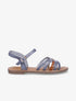 Nu-pieds en simili bicolore - Bleu - 1