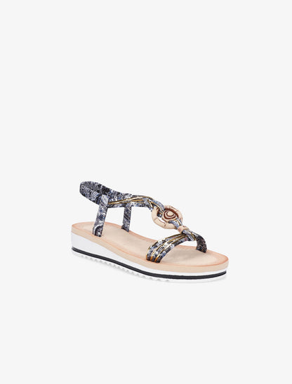 Nu-pieds fleuris - Noir - 2
