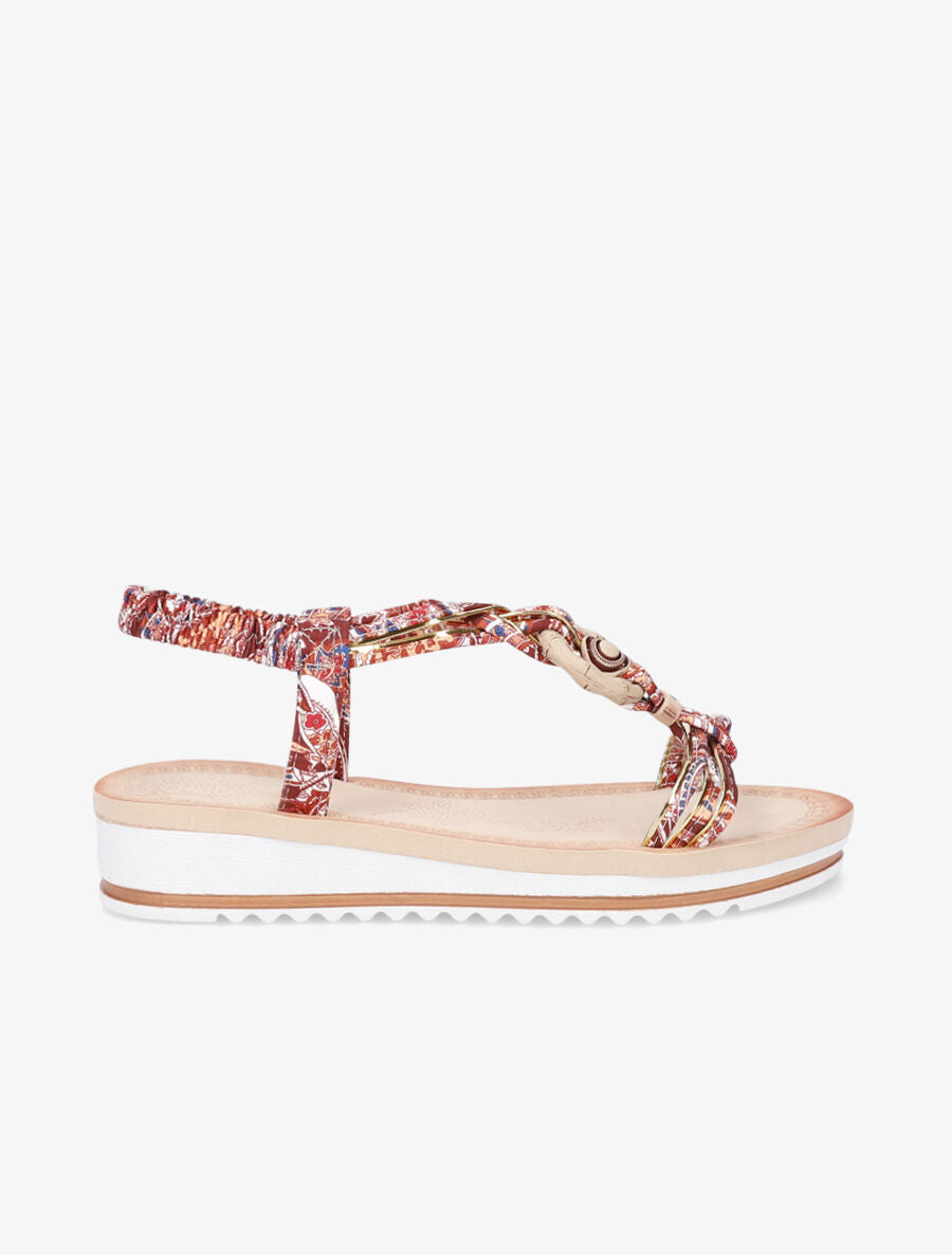 Nu-pieds fleuris - Camel - 1