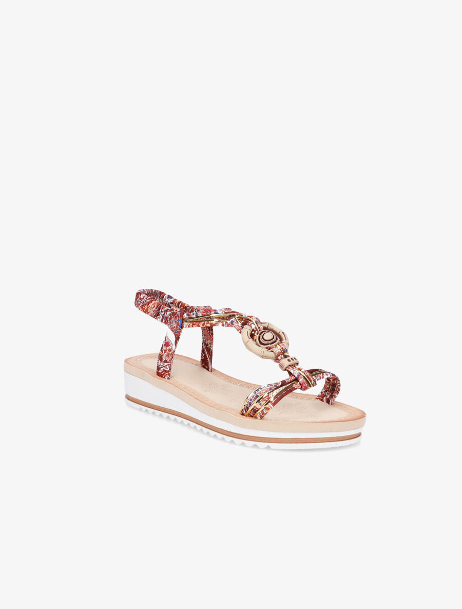Nu-pieds fleuris - Camel - 2