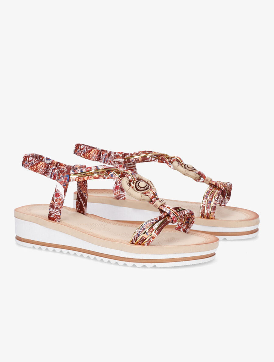 Nu-pieds fleuris - Camel - 4