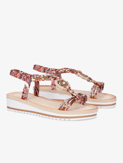 Nu-pieds fleuris - Camel - 4